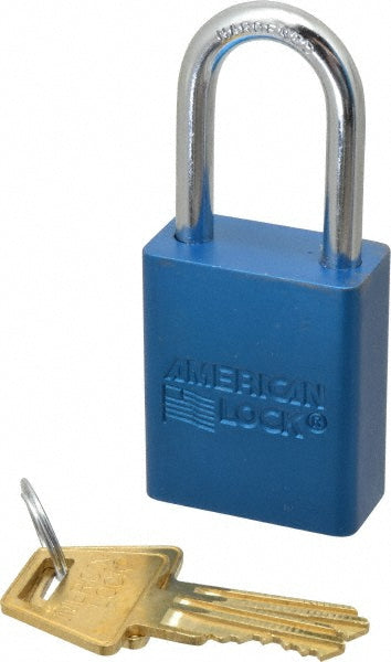 American Lock A1106KABLU-26754 Lockout Padlock Keyed Alike, Aluminum, Steel Shackle, Blue