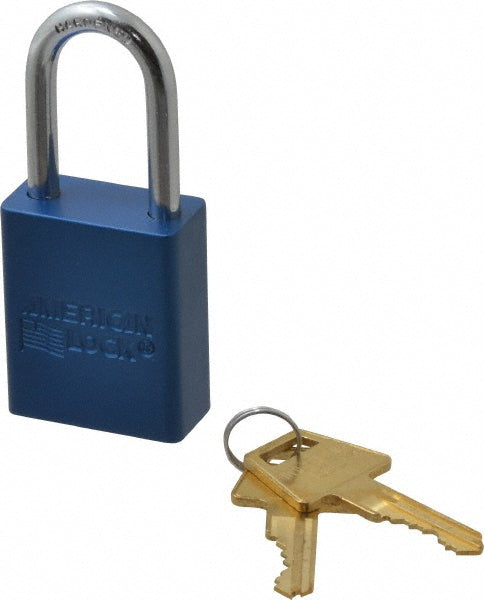 American Lock A1106KABLU-45732 Lockout Padlock Keyed Alike, Aluminum, Steel Shackle, Blue