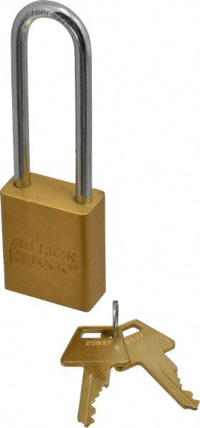 American Lock A1107KAYLW-25837 Lockout Padlock Keyed Alike, Aluminum, 3.0000™ High, Steel Shackle, Yellow