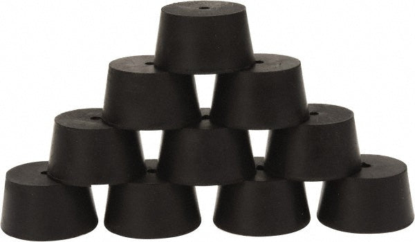 Value Collection ITRS-9-1H-BKN #9, 1-29/64 Small to 1-25/32 Large End Diam, Tapered Rubber Stopper with Hole