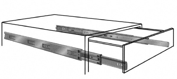 Knape & Vogt 8400P 18 18" Slide Length, Chrome Box or Vertical File Drawer Slide
