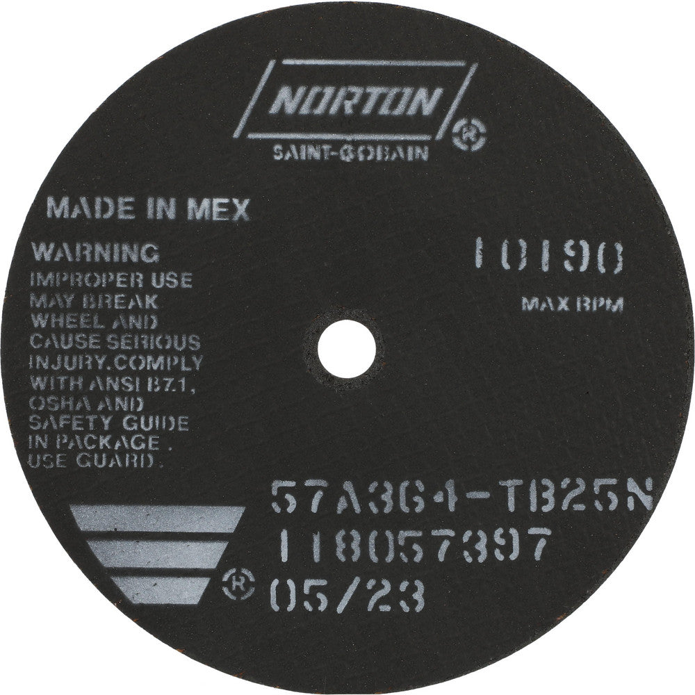 Norton 66252822969 Cut-Off Wheel 6" Dia, 1/16" Thick, 1/2" Hole, Aluminum Oxide