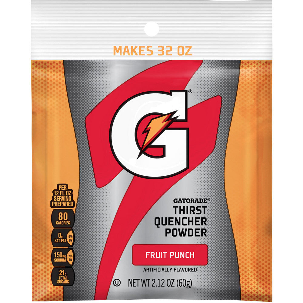 Gatorade 03808 Activity Drink 8.5 oz, Pack, Fruit Punch, Powder, Yields 1 gal