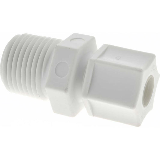 RYAN HERCO PRODUCTS CORP 0600.056 Compression Tube Connector 1/2 & 3/4-20" Thread, 3/8" Tube OD, Compression x Threaded