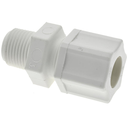 JACO 0600.065 Compression Tube Connector 3/4-20 & 3/8" Thread, 1/2" Tube OD, Compression x Threaded