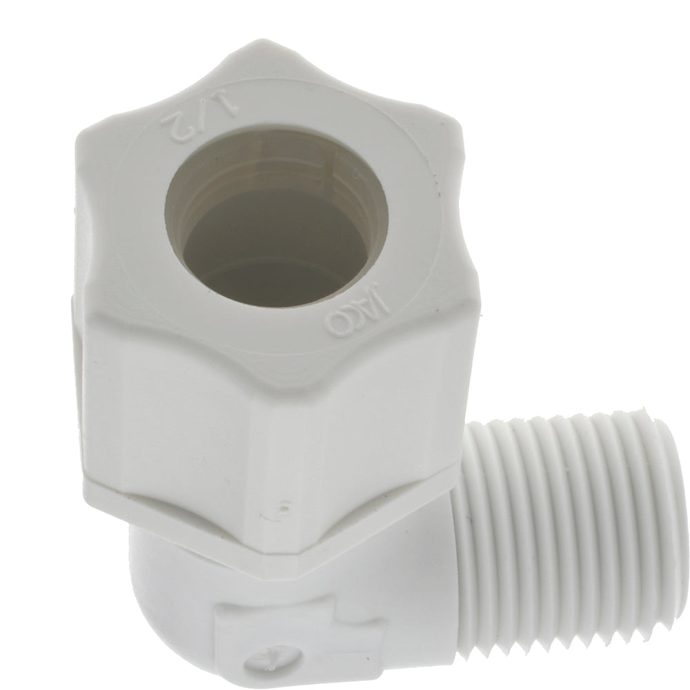 RYAN HERCO PRODUCTS CORP 0635.065 Compression Tube Male Elbow 3/4-20 & 3/8" Thread, 1/2" Tube OD, Compression x Threaded