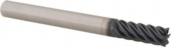 Iscar 5621955 Square End Mill 1/4" Dia, 5/8" LOC, 6 Flute, Solid Carbide