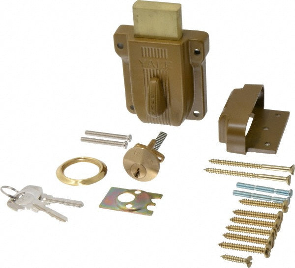 Assa Abloy Accentra 112 1-1/8 to 2-1/4" Door Thickness, Brass Lacquer Finish, 112 Rimlock Deadbolt