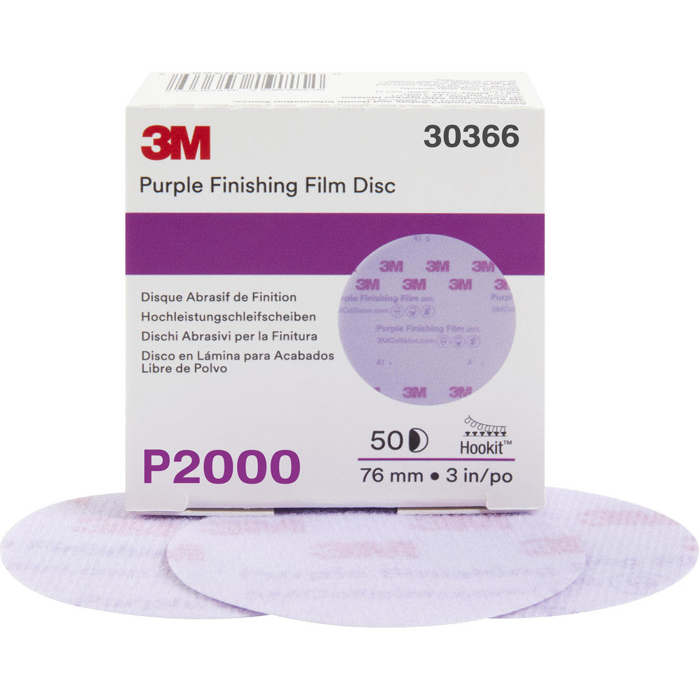 3M 7100122772 Hook & Loop Disc 3" Dia, 2000 Grit, Coated, Aluminum Oxide