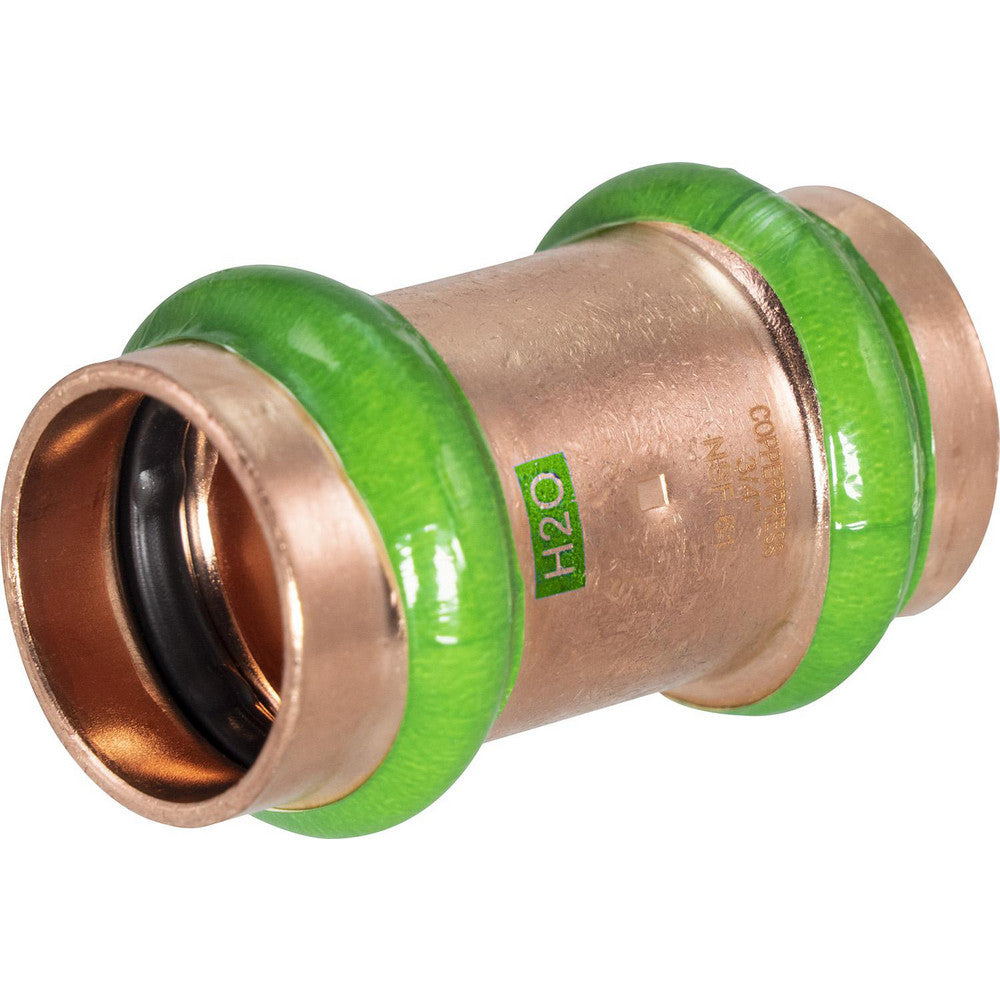 Merit Brass MB12230 Copper Pipe Fittings Fitting Type Coupling with Stop  Fitting Size 1/2  Style Press Fitting  Connection Type Push-to-Connect  Material Copper  End Connection Press