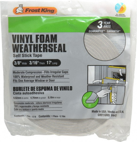 Frost King V443H 17' Long x 3/8" Wide, Closed Cell PVC Foam Tape Weatherstripping