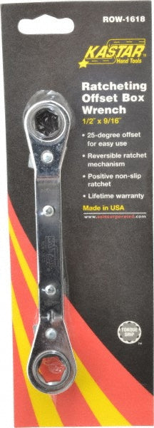 Lang ROW-1618M Offset Box End Wrench 1/2 x 9/16", 6 Point, Double End