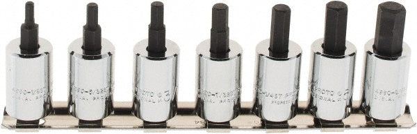 Proto J4990-7ST Hex Bit Socket Set 3/8" Drive, 7 Pc, 1/8 to 3/8" Hex