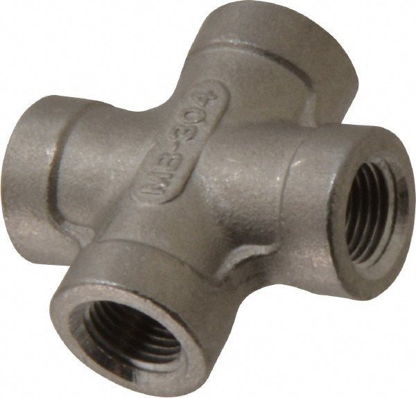 Merit Brass K410-02 Pipe Cross 1/8", 304 Stainless Steel