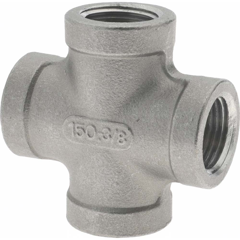 Merit Brass K410-06 Pipe Cross 3/8", 304 Stainless Steel