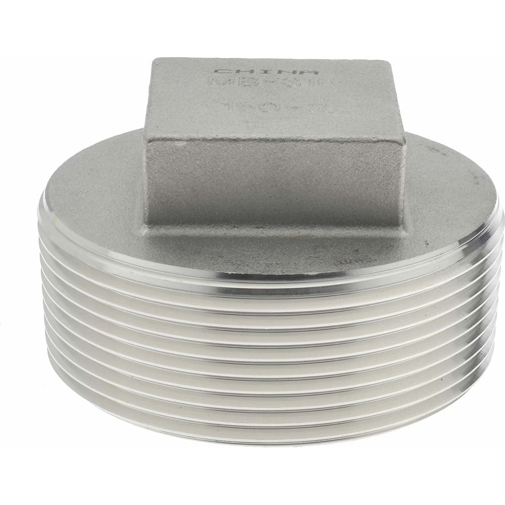 Merit Brass K617-48 Pipe Square Head Plug 3", 316 Stainless Steel