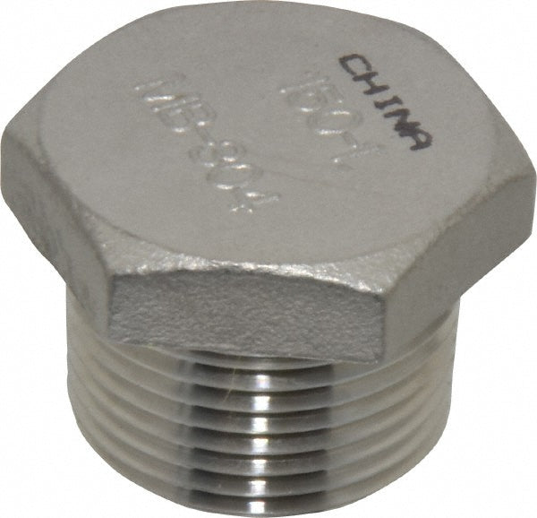 Merit Brass K417H-16 Pipe Hex Plug 1", 304 Stainless Steel