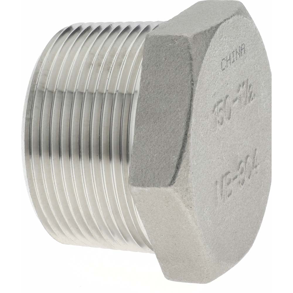 Merit Brass K417H-24 Pipe Hex Plug 1-1/2", 304 Stainless Steel