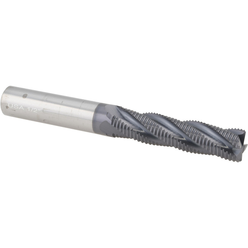 Titan USA TC29632 Roughing End Mill 1/2" Dia, 4 Flutes, Square End, Solid Carbide