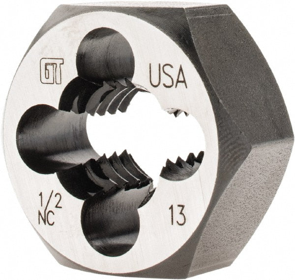 Greenfield Threading 403181 Hex Rethreading Die 1/2-13, Right Hand, Carbon Steel