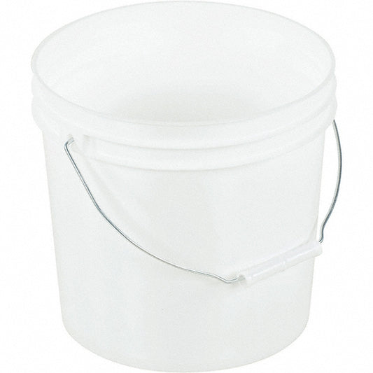 Vestil PAIL-35-PWS Buckets & Pails Capacity 3.5 gal (US) Body Material High-Density Polyethylene Style Single Pail Shape Round Color White Handle Yes Lid No Lid For Use With Storage Shipping Handle Material Steel Container Size Compatibility (Gal.) 3.5