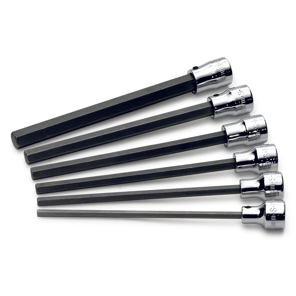 SK 19726 Hex Bit Socket Set 3/8" Drive, 6 Pc, 4 to 10 mm Hex