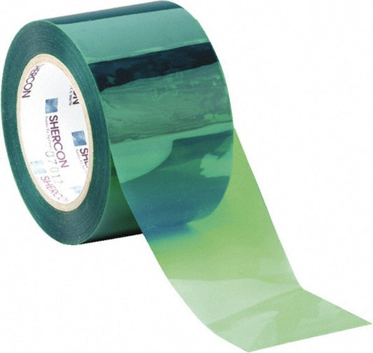 Caplugs SH-67200 High Temperature Masking Tape 4" Wide, 72 yd Long, 3.5 mil Thick, Green