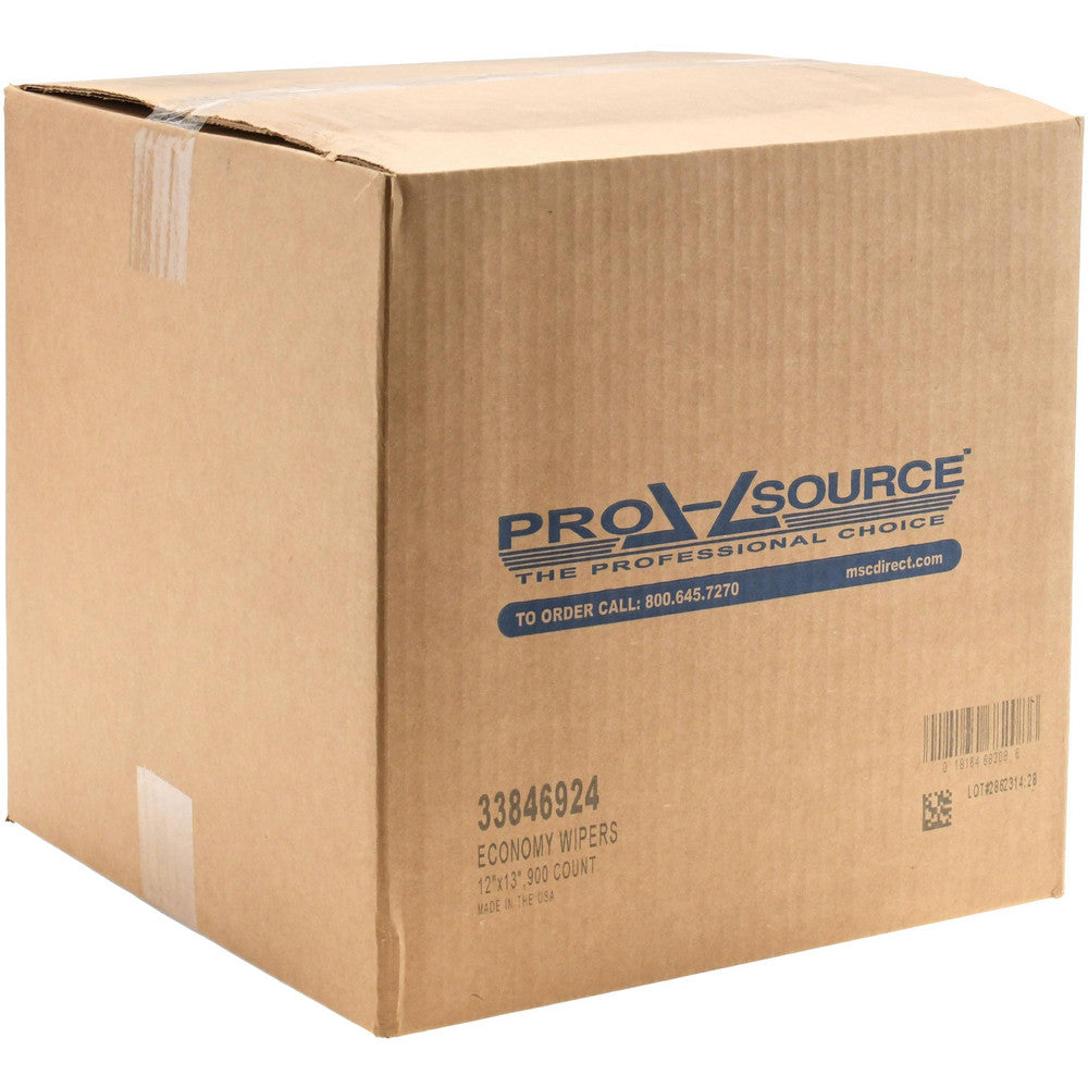 Pro-Source 68208 Economy Wipe, Dry, Flat Sheets, 12" x 13", White