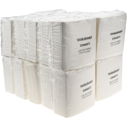Pro-Source 86003 Light Duty Wipers Folded, Dry, White, 20 pack