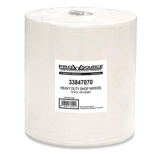Pro-Source 91140 Heavy Duty Shop Wipers Roll, Dry, White, 475 Ct