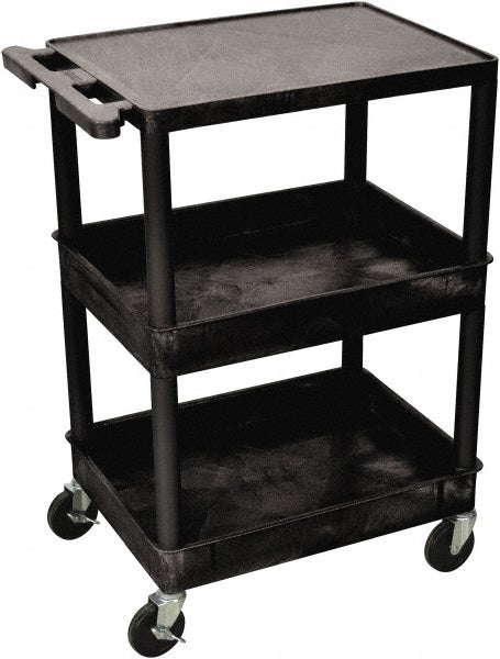 Luxor STC211-B Shelf Utility Cart Plastic, Black