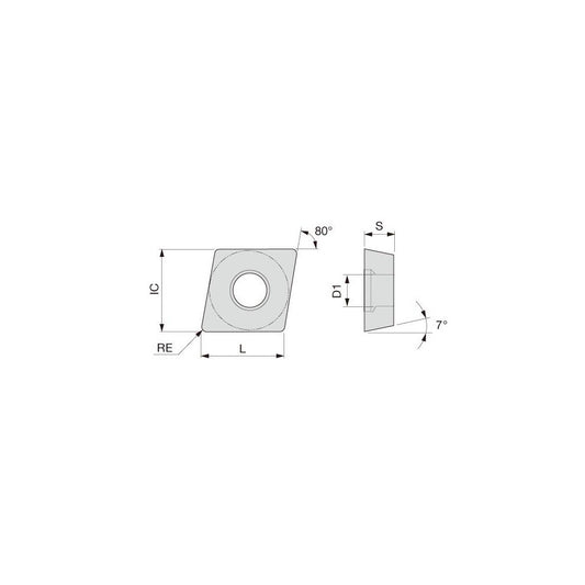 Tungaloy 6749949 Turning Insert CCMT060204-PS AH8005, Carbide