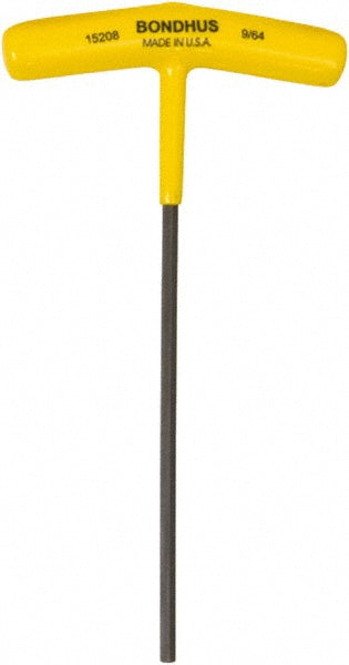 Bondhus 15208 Hex Key 9/64" Hex, Hex End, T-Handle Cushion Grip
