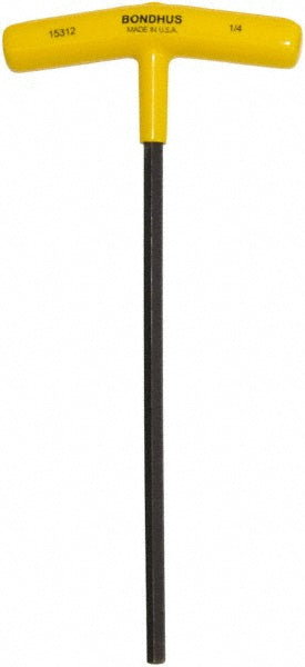 Bondhus 15312 Hex Key 1/4" Hex, Hex End, T-Handle Cushion Grip