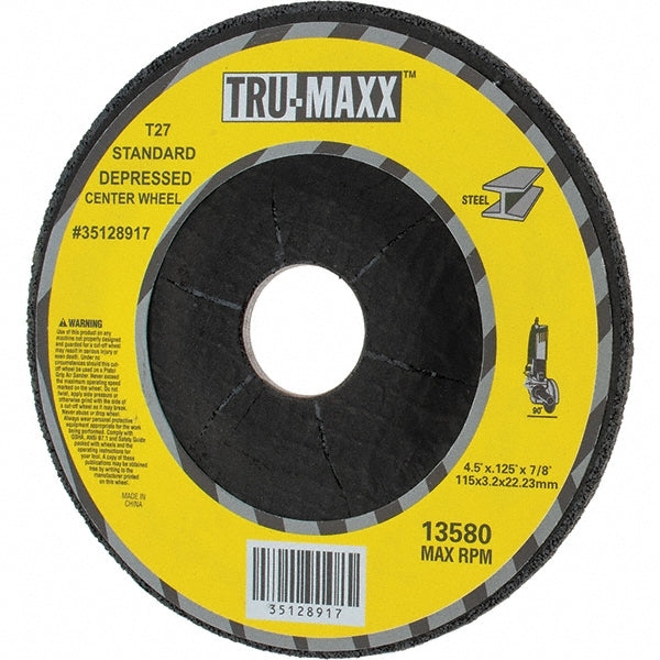 Tru-Maxx 450107 Depressed Center Wheel Type 27, 4-1/2" Dia, Aluminum Oxide