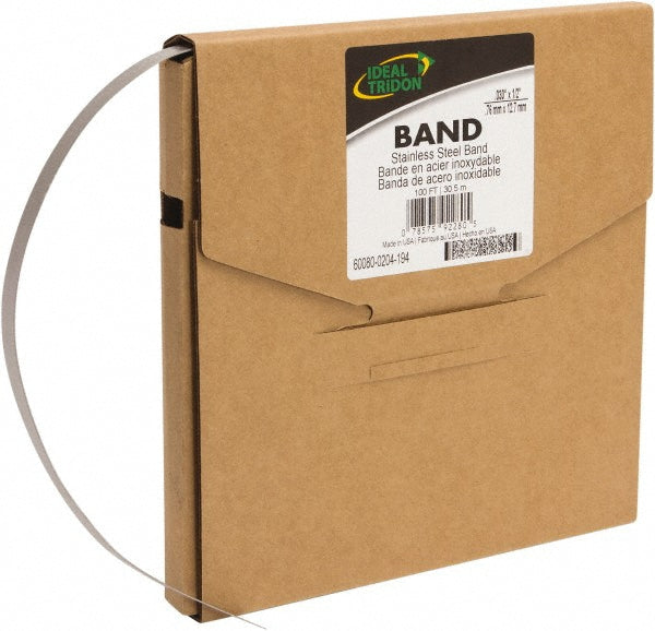 Ideal Tridon 600800163200 Band Clamp Banding Strap Roll, 3/4" Wide, 0.02" Thick, 201  Stainless Steel