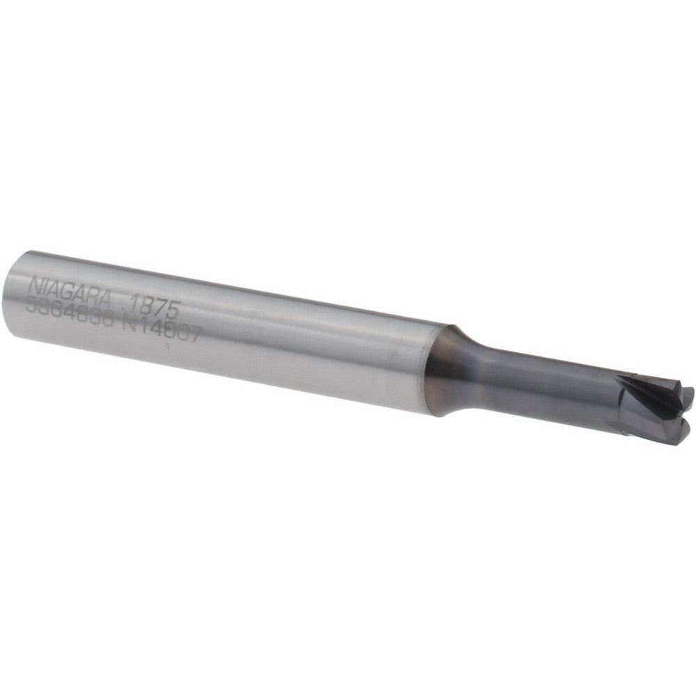 Seco 03043594 Corner Radius End Mill 3/16" Dia, 0.3 mm LOC, 0.023" Radius, 4 Flutes, Solid Carbide