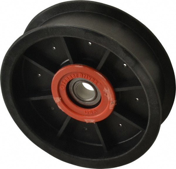 Fenner Drives FA4501RB0002 1/2 Inside x 4-1/2" Outside Dia, 1.09" Wide Pulley Slot, Glass Reinforced Nylon Idler Pulley