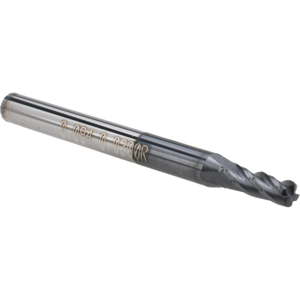 Accupro 14981755 Corner Radius & Corner Chamfer End Mills Mill Diameter (Inch) 3/32  Mill Diameter (Decimal Inch) 0.0938  Mill Diameter (mm) 2.38  Number Of Flutes 4  Length of Cut (Inch) 9/32  Length of Cut (mm) 7.14