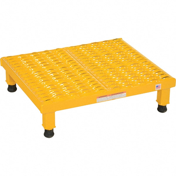 Vestil AHW-L-1924 Step Stand Stool 5" OAH, 19" OAW, 1 Step, Steel, Yellow