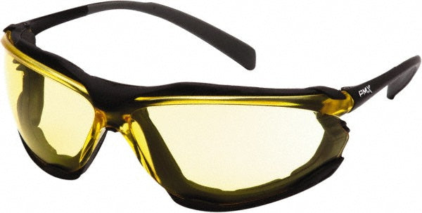 PYRAMEX SB9330ST Safety Glass Anti-Fog & Scratch-Resistant, Polycarbonate, Yellow Lenses, Full-Framed, UV Protection