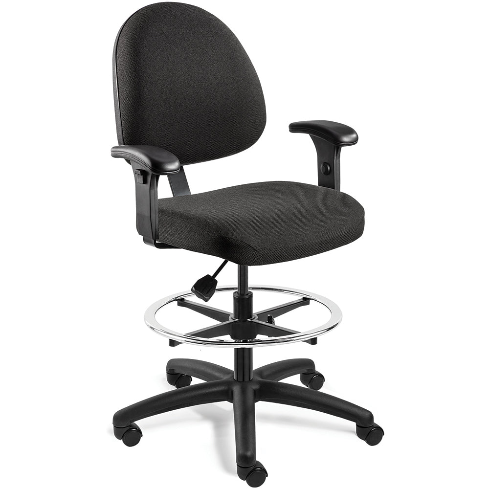 Bevco 6500M-BKF-4550S/5-A5 Task Chair Olefin, 24 to 34" Seat Height, Black, Adjustable Height