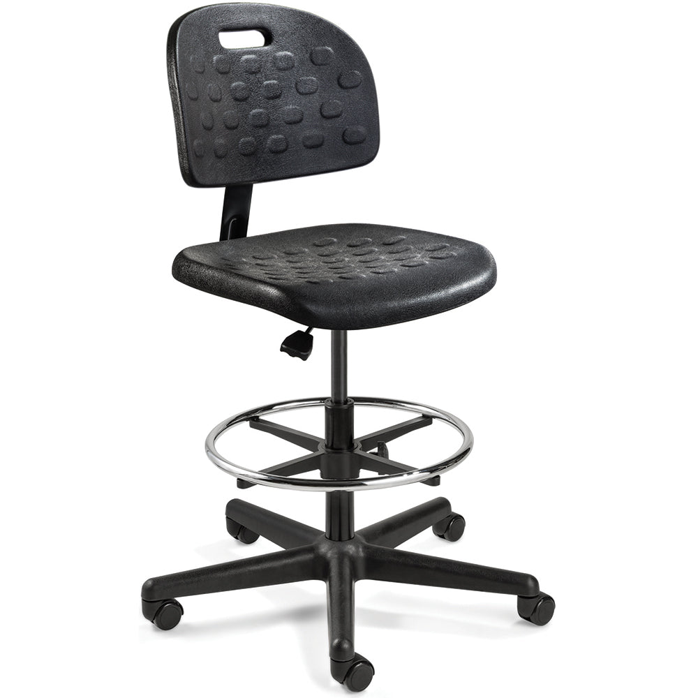 Bevco V7507HC Task Chair Polyurethane, 22-1/2 to 32" Seat Height, Black, Adjustable Height
