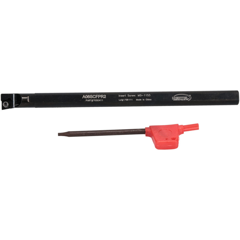 Hertel 7000411 Indexable Boring Bar A06SCFPR2, 12.19 mm Min Bore, Right Hand, 9.53 mm Shank Dia, Steel