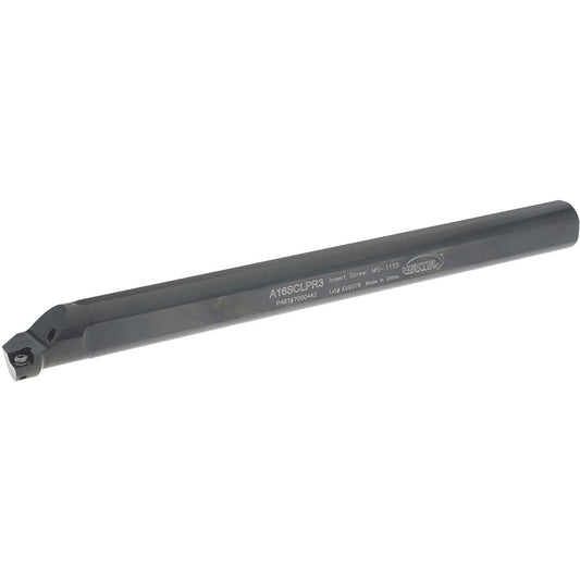Hertel 7000442 Indexable Boring Bar A16SCLPR3, 30.48 mm Min Bore Dia, Right Hand Cut, 1" Shank Dia, Steel