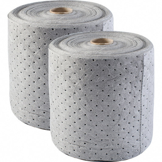 Brady SPC Sorbents BRU152 Sorbent Pad Universal Use, 15" Wide, 150' Long, 38 gal, Gray