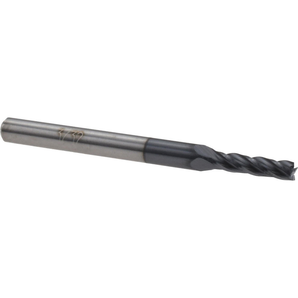 Accupro 36099919 Square End Mill 3/32'' Dia, 3/8'' LOC, 1/8'' Shank Dia, 1-1/2'' OAL, 4 Flutes, Solid Carbide
