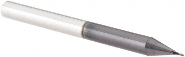 Accupro 36100014 Square End Mill 1/64'' Dia, 1/32'' LOC, 1/8'' Shank Dia, 1-1/2'' OAL, 3 Flutes, Solid Carbide
