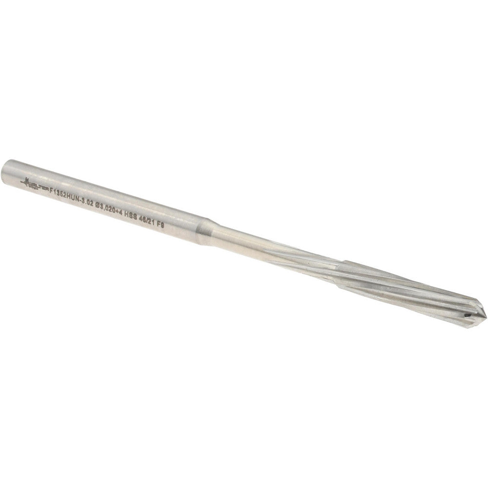 Walter-Titex 5072344 Chucking Reamer 3.02 mm Dia, 65 mm OAL, 16 mm Flute Length, Spiral Flute, Straight-Cylindrical Shank, Cobalt Steel
