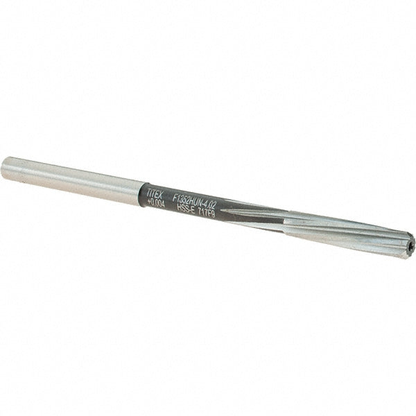 Walter-Titex 5072444 Chucking Reamer 4.02 mm Dia, 75 mm OAL, 19 mm Flute Length, Spiral Flute, Straight-Cylindrical Shank, Cobalt Steel